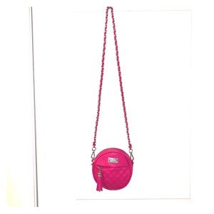 Fuchsia Leather Quilted Nine West Crossbody Bag